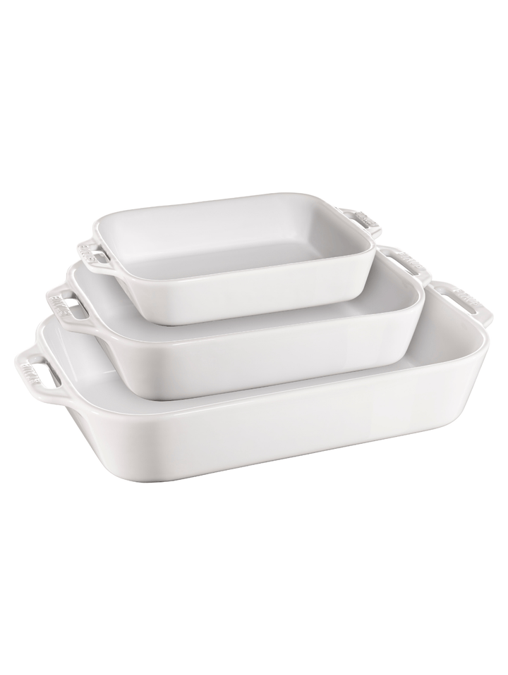3-delige Staub Set ovenschalen in het wit